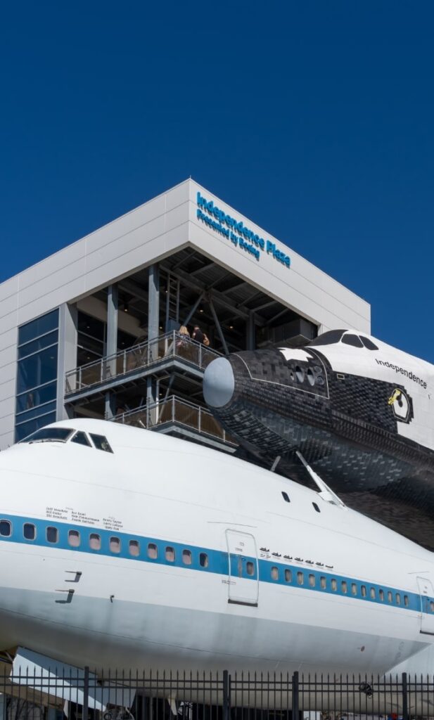 replica Space Shuttle Orbiter “Independence” at Independence Plaza in Space Center Houston